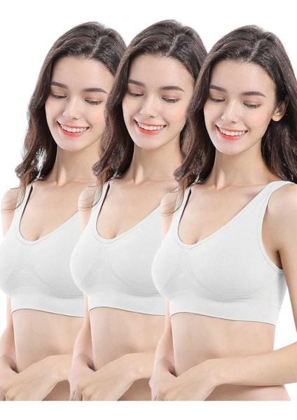 Kadın Kalın Askılı Pedli Büstiyer Sütyen 3 Adet