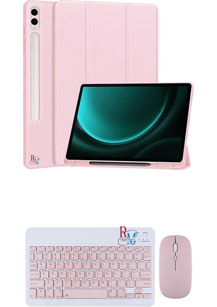 Samsung Galaxy Tab S10 Plus Uyumlu Tablet Kılıfı ve Klavye Mouse Set Kalem Bölmeli Smart Kılıf