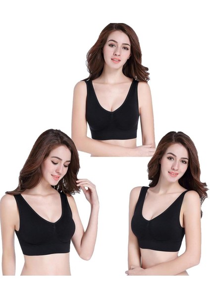 Kadın Kalın Askılı Pedli Büstiyer Sütyen 3 Adet