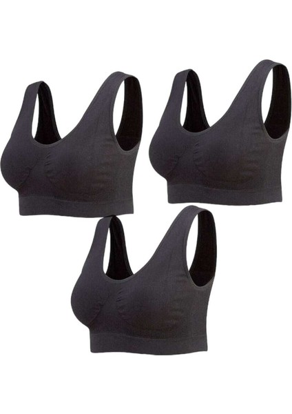 Kadın Kalın Askılı Pedli Büstiyer Sütyen 3 Adet modelleri