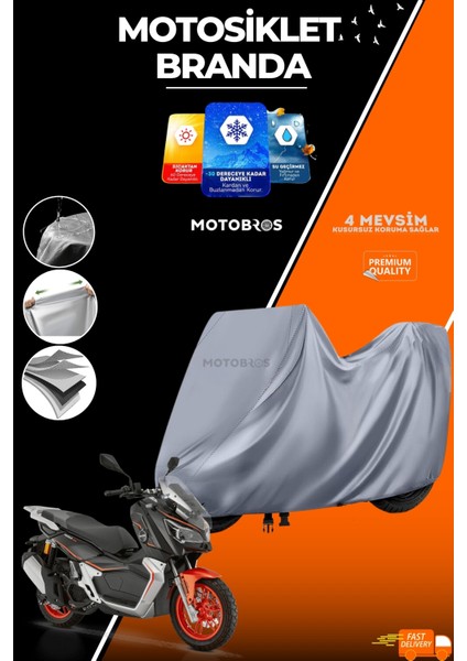 Rks Reale Uyumlu Motosiklet Brandası (En Kalın) Kumaş Ömürlük Kullanım (Tokalı)