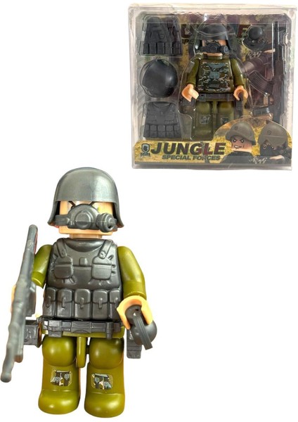 Özel Kuvvetler Jungle Special Forces Sök-Tak Mini Asker Figür Seti 8 cm Minifigür