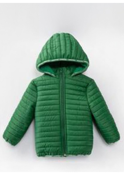 (1-10 Yaş) Kapitone Welsoft Astar Çocuk Kaban - Yeşil