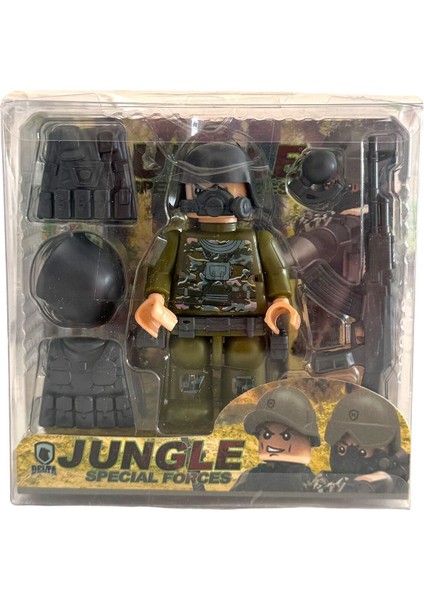 Özel Kuvvetler Jungle Special Forces Sök-Tak Mini Asker Figür Seti 8 cm Minifigür