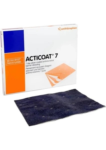 Acticoat-7 Gümüş Kaplı Antımikrobiyal Bariyer Örtüsü 15CM x 15CM 1 Kutu (5 Adet)