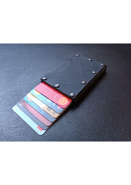 Deri El Yapımı Mekanizmalı Kartlık