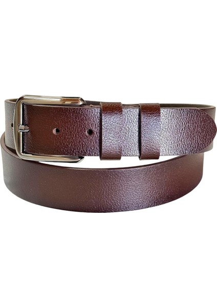 4 Cm. Spor Deri Düz Model Erkek Kemer Kahverengi