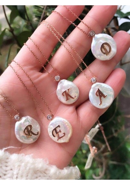 Barok Inci Harf Kolye