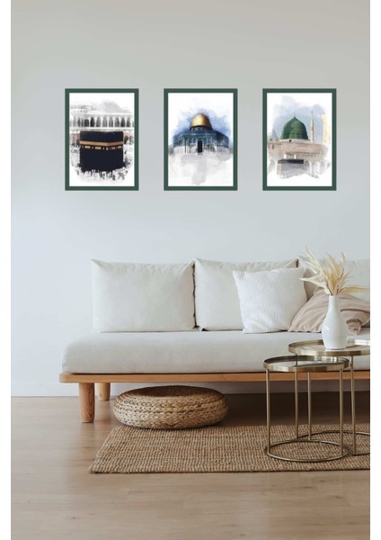 Dini Mdf Tablo 3'lü Set- Çerçeve Görünümlü
