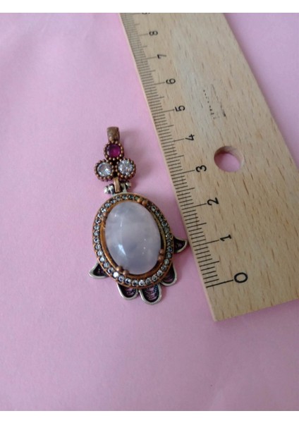 Otantik Ay Taşlı Kolye Ucu