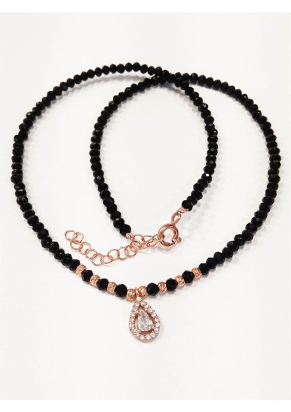 Kristal Taşlı Gümüş Kolye