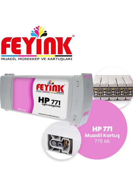 Feyink® Hp 771 Light Magenta (M) Feyink Muadil Kartuş 775ML Designjet Z6200