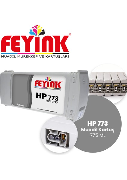 Feyink® Hp 773 Light Gray (Lg) Feyink Muadil Kartuş 775ML Designjet Z6600/Z6800