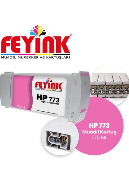 Feyink® Hp 773 Light Magenta (Lm) Feyink Muadil Kartuş 775ML Designjet Z6800