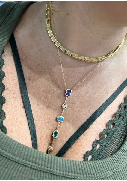 Bety Renkli Taşlı Kolye fiyatları