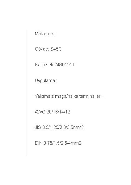 Proskit CP-151A Terminal Pabuç Sıkma Pensesi;proskit fiyatları