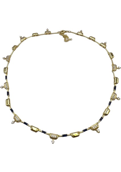 Bety Lacivert Taşlı Koleksiyon Kolye