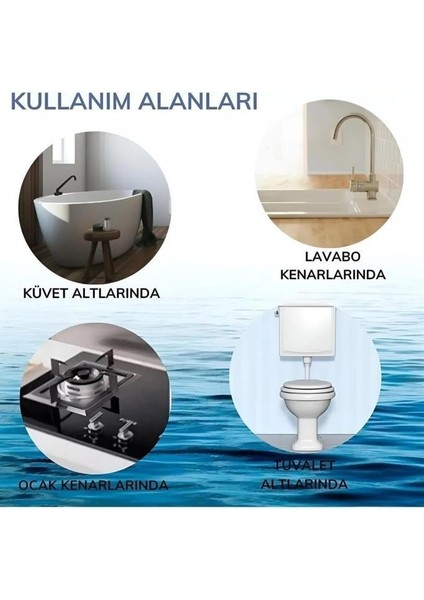 3.2 Metre Su Sızdırmaz Bant Duş Banyo Küvet Lavabo Klozet Kenar Sızıntı Tamir Sızdırmazlık Bandı