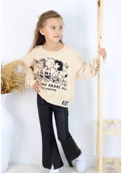 Snoopy Basılı,3 Iplik ,şardonsuz Kız Çocuk Sweatshirt fiyatları