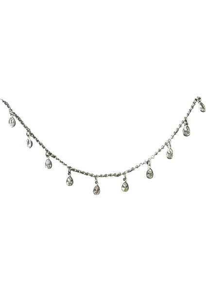 Oval Taşlı Sarkıt Halhal