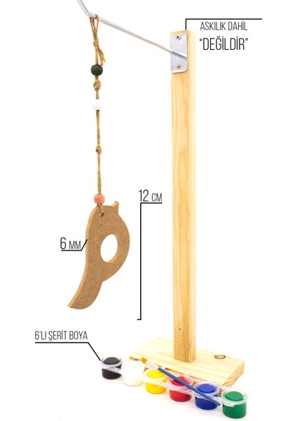 Neşeli Ahşap Kuş Sarkaç Takımı. Duvar Süsü Oda Süsü Balkon Yazlık  Dekoru. Ahşap Boyama Etkinliği