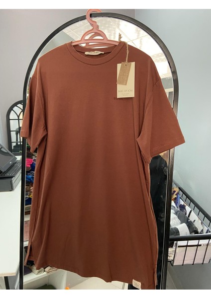 Soul Uzun Tunik Tişört L- Xl Beden Kahverengi fiyatları