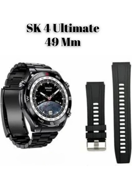 Sk 4 Ultimate Amoled Ekran 49 mm 1.62 Inch Bt Call/bildirim/nfc/gpsakıllı Saat 2 Strap
