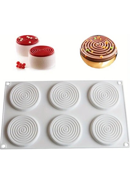 Silikon Profesyonel Spiral Pasta Kek Kalıbı 6'lı