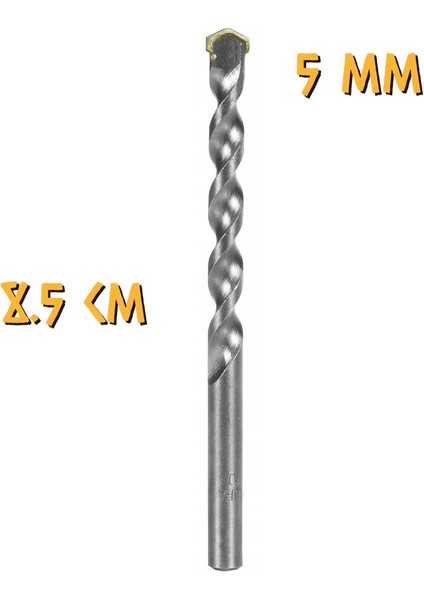Beton-Duvar Delici Elmas Matkap Ucu - 5 mm - 8.5 cm - 2 Adet