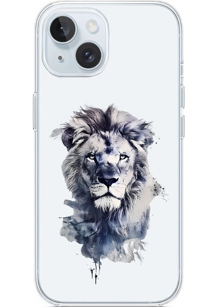 Apple iPhone 13 Uyumlu Aslan Kral Desenli Silikon Kılıf