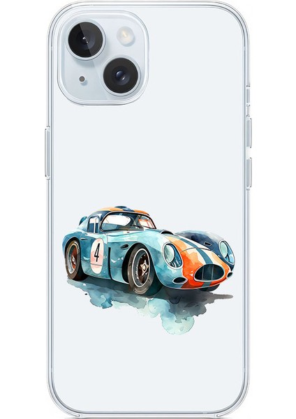 Apple iPhone 14 Uyumlu Klasik Araba Desenli Silikon Kılıf