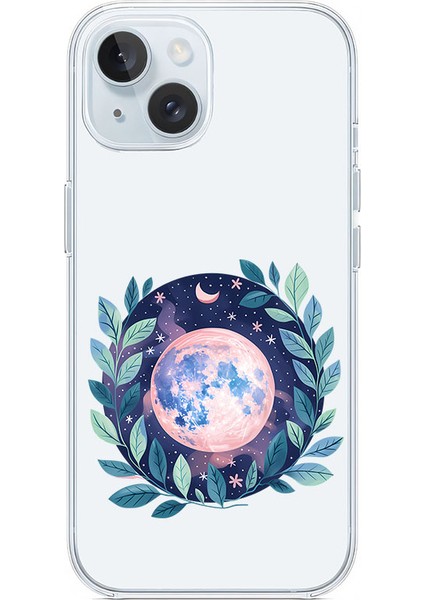 Apple iPhone 15 Uyumlu Dolunay Desenli Silikon Kılıf