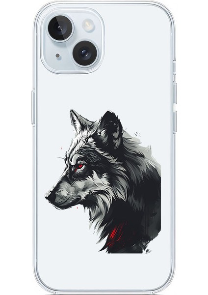 Apple iPhone 15 Uyumlu Kurt Yüzü Desenli Silikon Kılıf