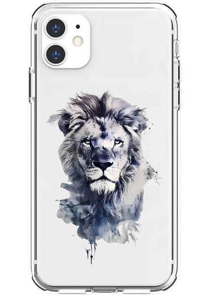 Apple iPhone 12 Uyumlu Aslan Kral Desenli Silikon Kılıf