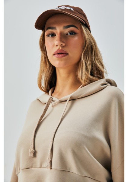 Kadın Taş Oys Modal Kapüşonlu Sweatshirt ve Beli Lastikli Pantolon Alt/üst Takım 28031