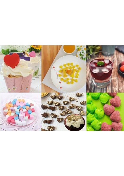 Silikon Kalp Desenli Mum Çikolata Kek Kalıbı indirimleri