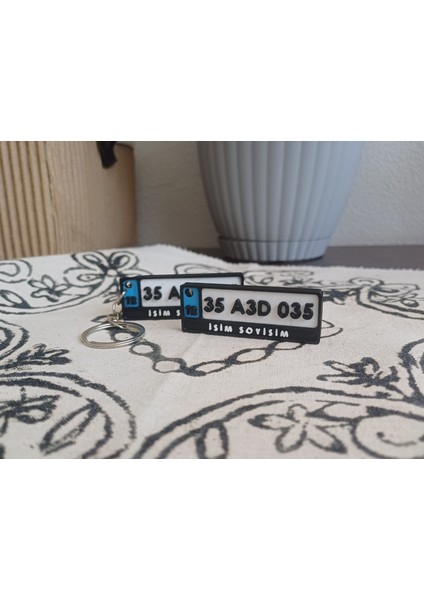 A3DLAB 2'li Kişiye Özel Plaka Anahtarlık