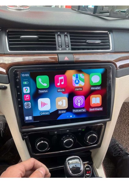 Volkswagen Skoda Superb B (2009-2014 )Android Sürüm 13 Kablosuz Carplay Navigasyon Multimedya 9 Inç Ekran 4G Ram + 64GB Hafıza Çerçeveli ve arka görüş kameralı fırsatları