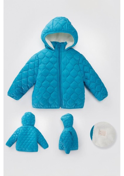 ( 1 - 10 Yaş ) Kapitone Içi Welsoft unisex Çocuk kaban - Bebe Mavi