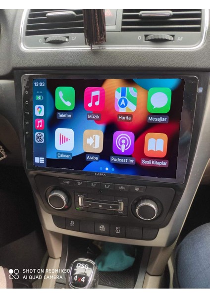Volkswagen Skoda Yeti 2010-2016 Android Sürüm 13 Kablosuz Carplay Navigasyon Multimedya 10 Inç Ekran 4G Ram + 64GB Hafıza Çerçeveli ve arka görüş kameralı modelleri