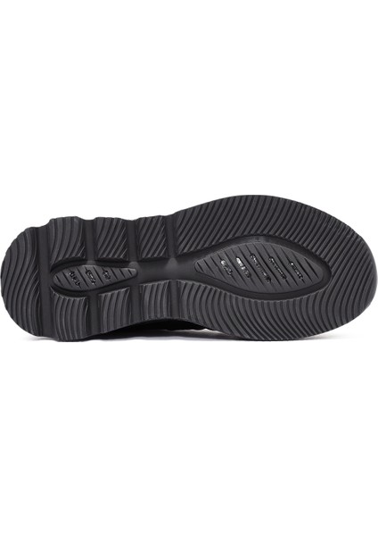 Erkek Siyah Bağcıklı Deri Sneaker 24WFD752218