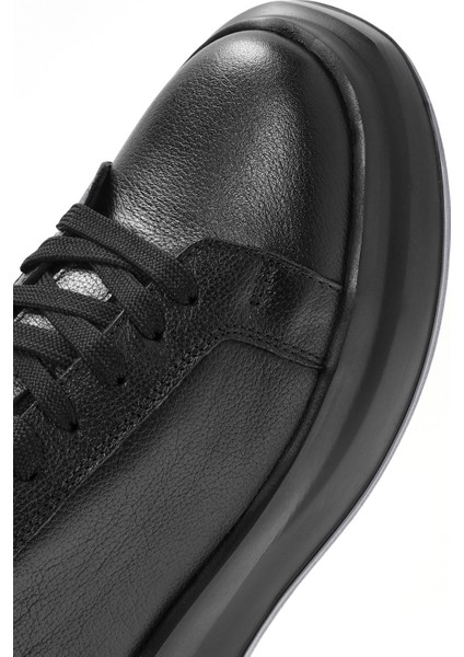 Erkek Siyah Bağcıklı Deri Sneaker 24WFD6110FT