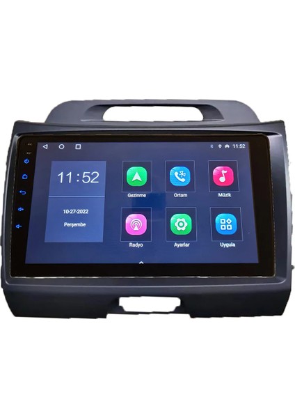 Kia Sportage 2011-2016 Yıl Android Sürüm 13 Kablosuz Carplay Navigasyon Multimedya 9 Inç Ekran 4G Ram + 64GB Hafıza Çerçeveli ve arka görüş kameralı modelleri