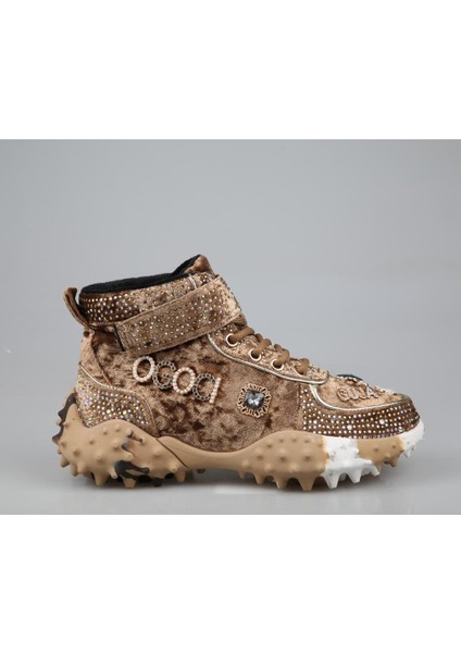 24K351 Boğazlı Camel Kadın Sneakers