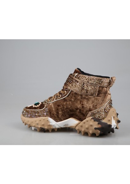 24K351 Boğazlı Camel Kadın Sneakers