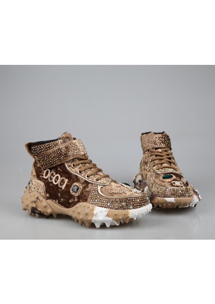 24K351 Boğazlı Camel Kadın Sneakers