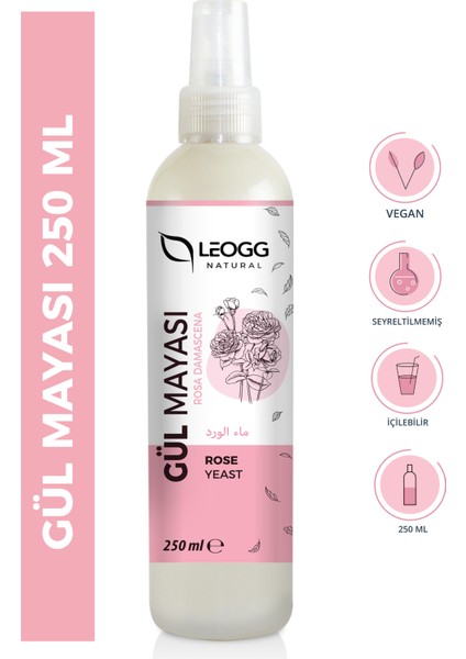 Natural Gül Suyu - Mayası Aydınlatıcı Tonik %100 Doğal 250 ml