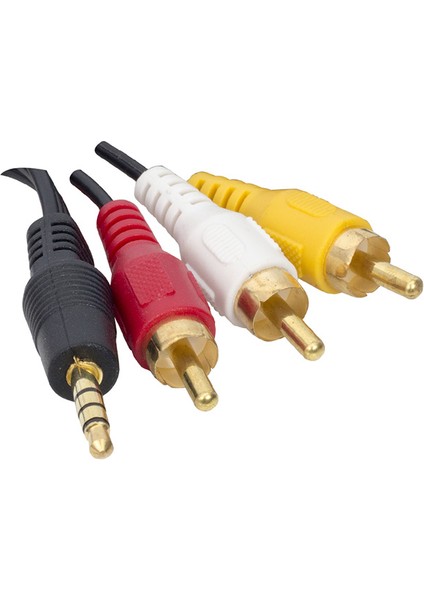 Fully G-523A 3.5 mm Stereo Erkek / 3 Rca 1.2 Metre Uzun Jack Uydu Alıcısı Av Kablo (3157=2884)