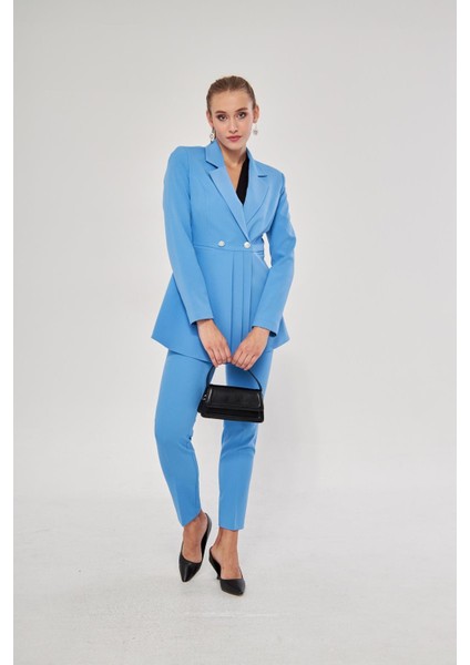 Pile Detay 2 Düğme Takım Indigo fırsatları