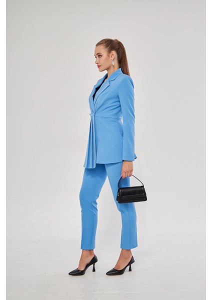 Pile Detay 2 Düğme Takım Indigo indirimleri